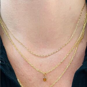 16" 1.5mm SOLID 10K Yellow Gold Flat Curb Link Chain Necklace
